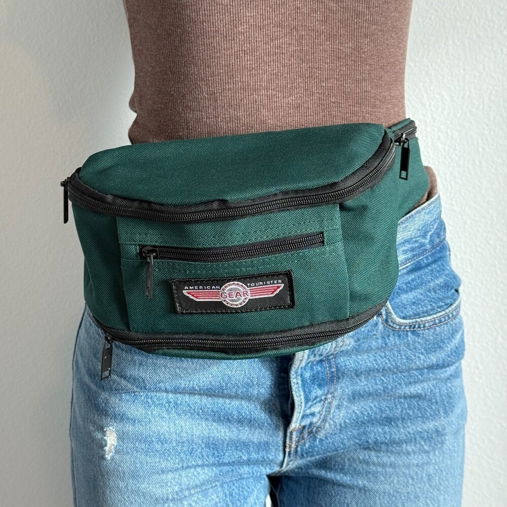 90s American Tourister Green Hip Bag Retro Utility Fanny Pack Granola Girl Camp